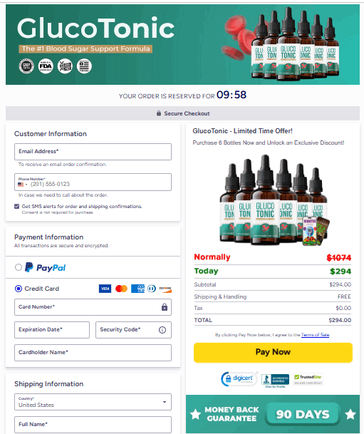 GlucoTonic Checkout